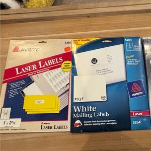Avery Laser Labels - 2 Packs (Partially Used)
